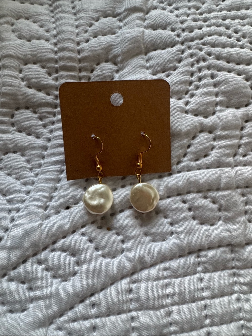 Gold Pearl Drop Earrings - Women Jewelry
